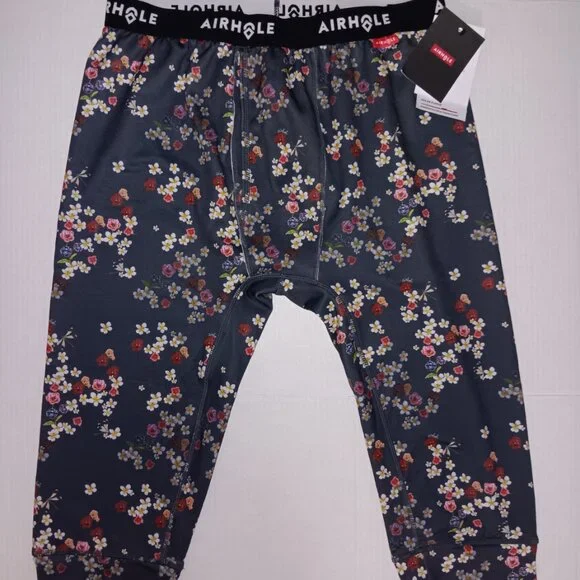 AIRHOLE FLORAL PRINT POLAR FLEECE THERMAL BOTTOMS
